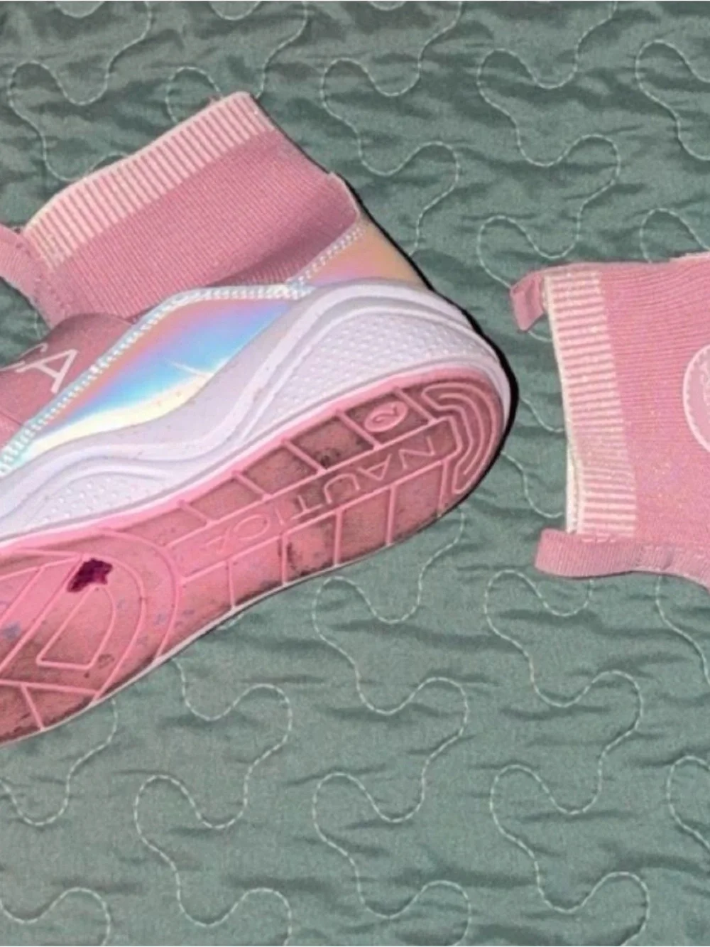 Nautica Kids Pink Slip-On Knit Sneakers